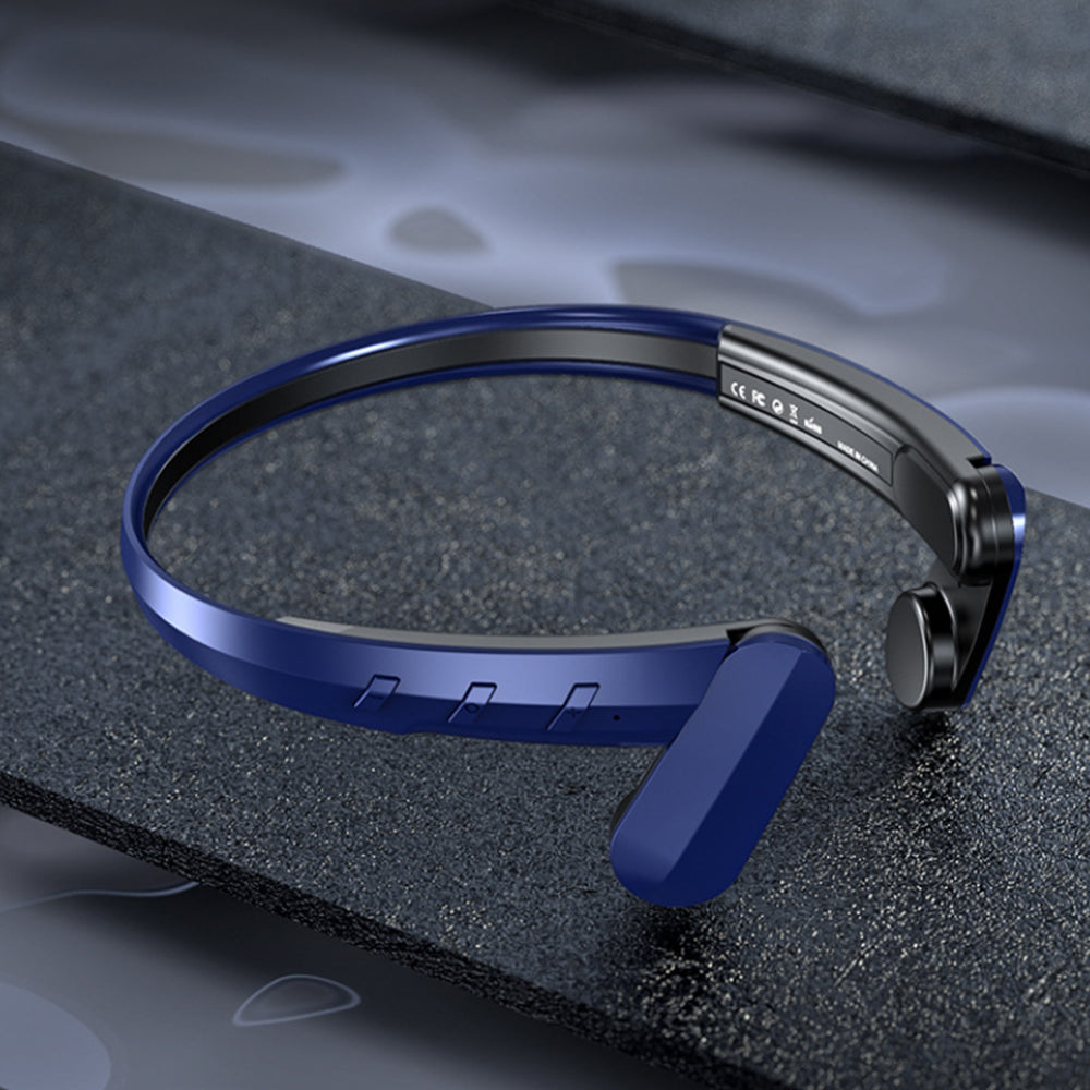 Wireless Bluetooth Open-Ear Headphone Air Conduction Earphones for Cycling Workouts Running Blue
