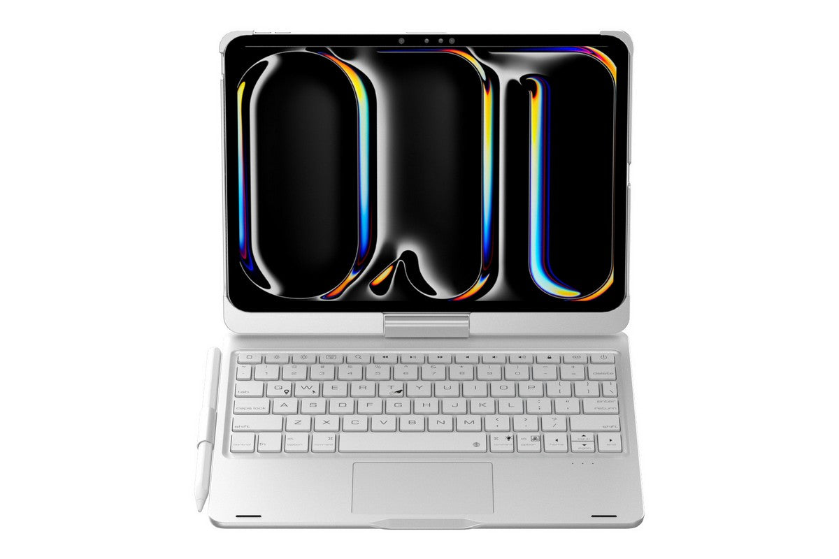 360-degree Rotatable Keyboard Case for iPad 11th Air 11 inch Air 13 inch with TouchPad -Silver A11