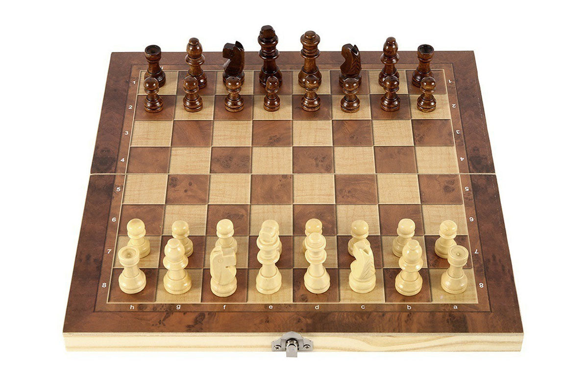 3 In 1 Chess Backgammon Checkers Set Wooden Chess Set Board Game