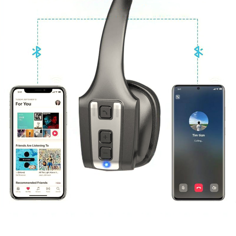 Bluetooth Wireless Headset with Mic Ideal for Truckers Drivers & Office Use