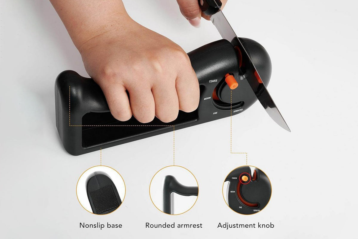4-Stage Knife Sharpener Manual Serrated Knife Sharpener Tool for Kitchen Chef