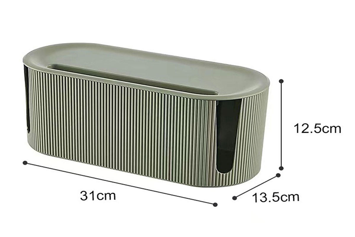 Cable Storage Box Wire Management Case Power Plug Socket Organizer Box-Green