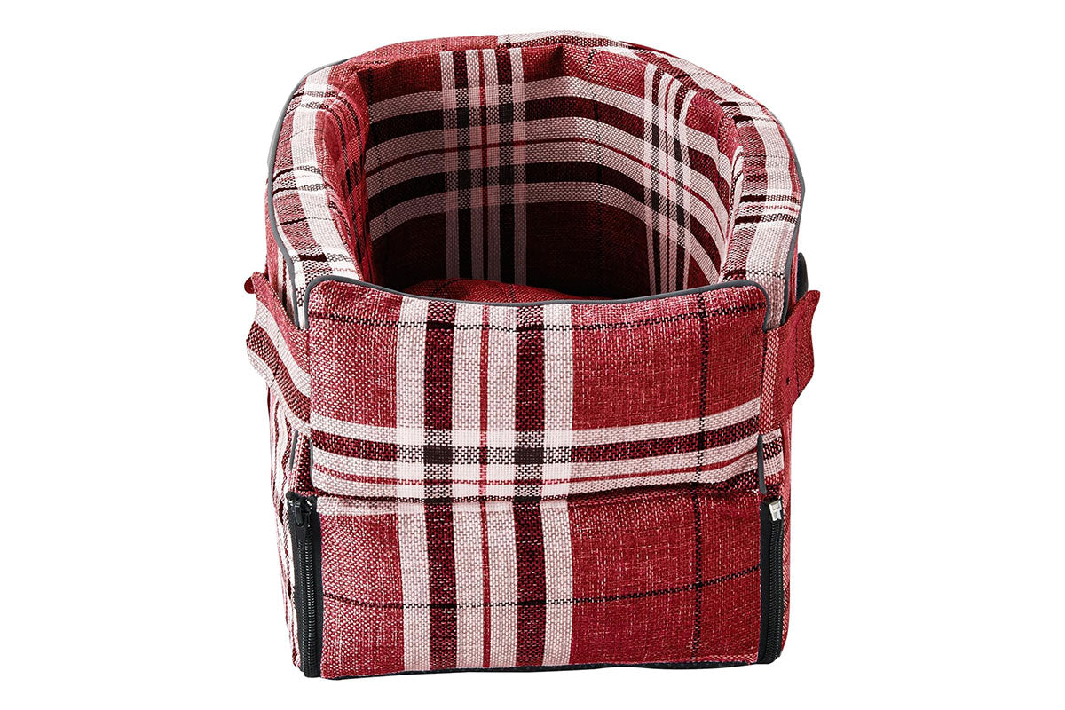 Center Console Dog Seat for Small Dog Seat Pet Booster for Dogs-Red