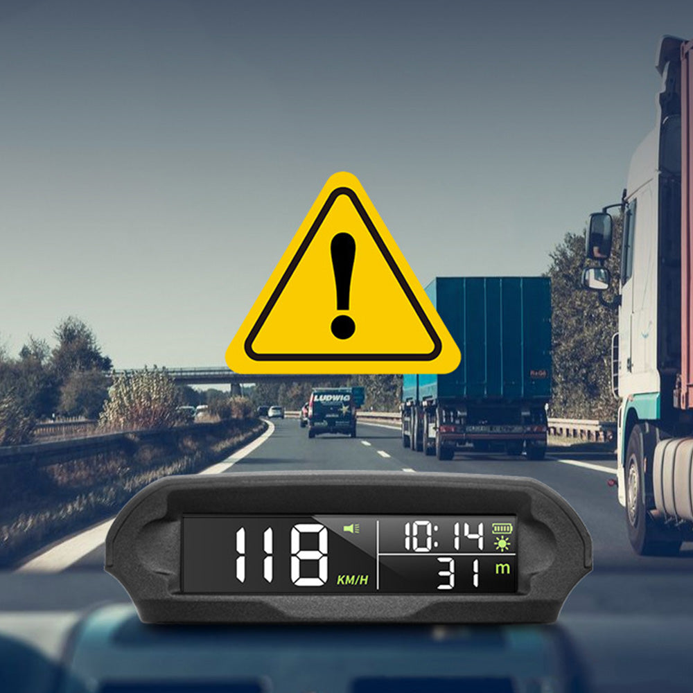Wireless Car HUD HEAD-UP DISPLAY Universal GPS Solar Panel Digital Speedometer