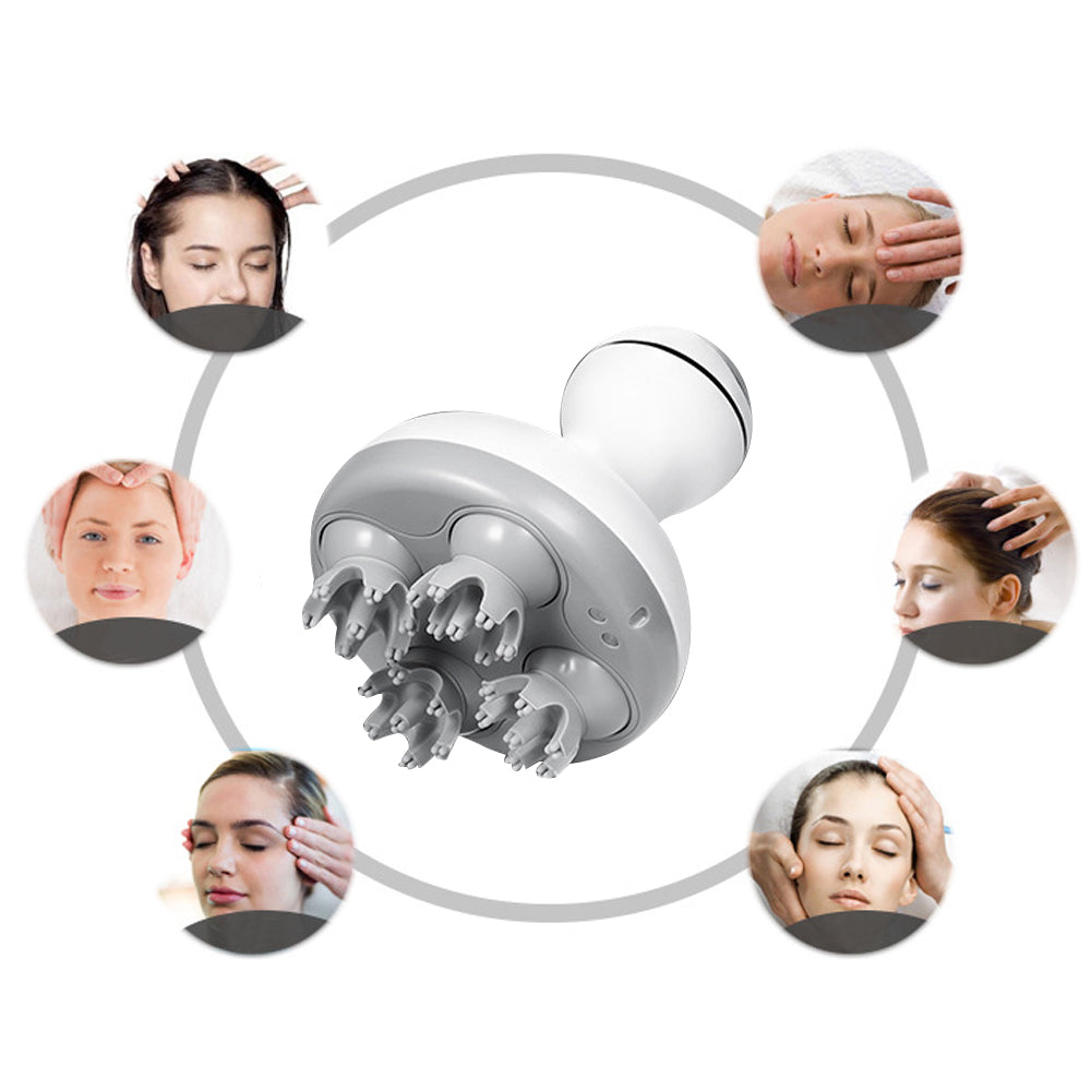 Portable Electric Scalp Massager Smart Head Scratcher with Replacement Massage Heads