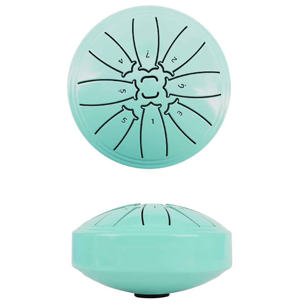 4 Inch Tongue Drum 8-Note Handpan Drum with Drumsticks and Music Book for Early Musical Education Zen Meditation Green