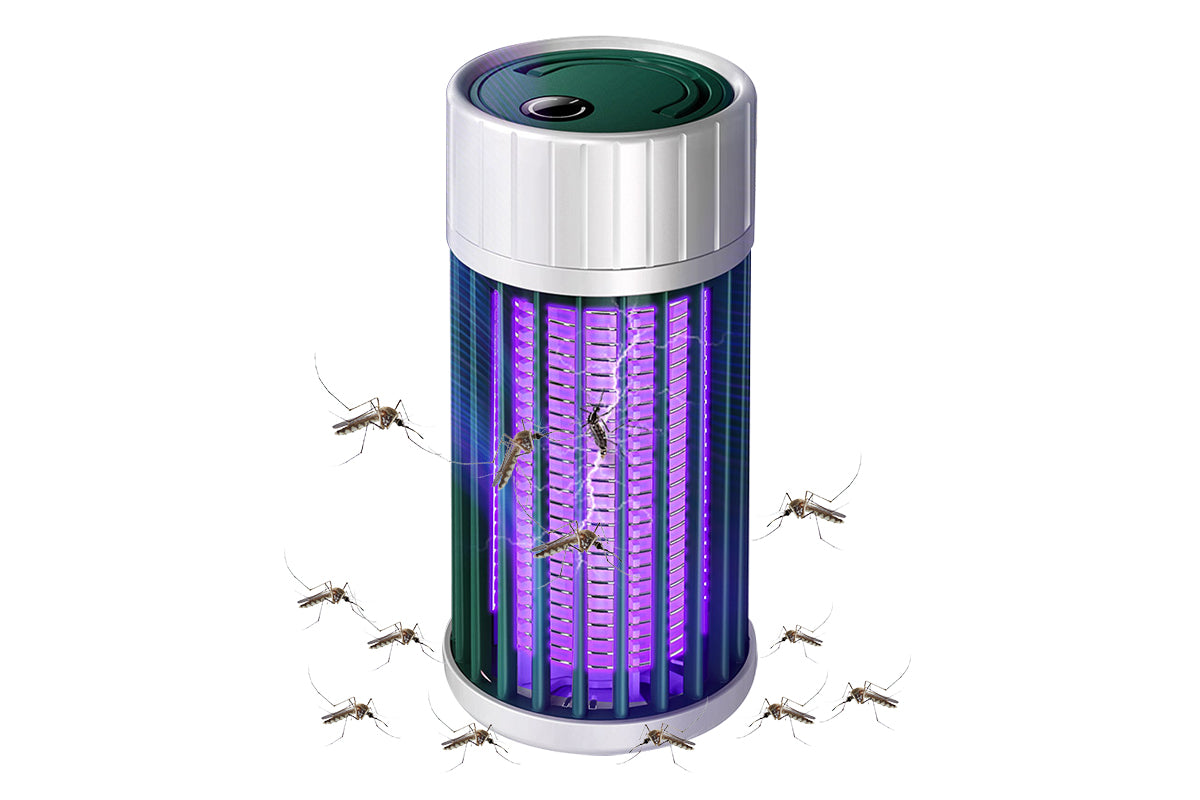 2pcs USB Electronic Rechargeable Mosquito Killer Lamp Night Light Mosquito Trap Indoor-Green and Grey