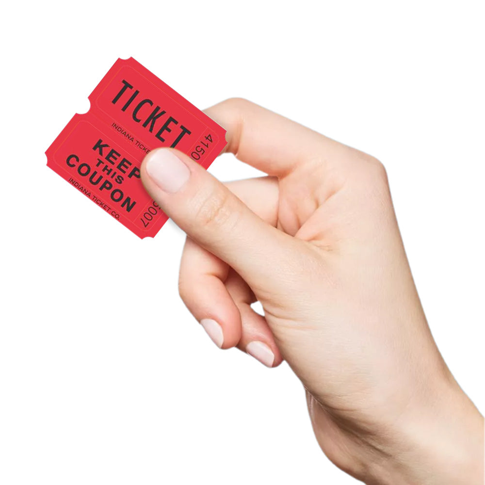 1000Pcs Tacticai Raffle Tickets for Carnivals Events Entry Reward Fundraiser Prizes Red