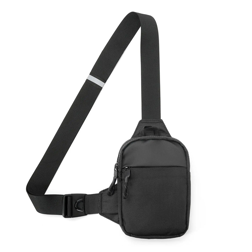 Travel Sling Bag for Men Small Crossbody Bag Water-resistant Casual Phone Chest Bag Black