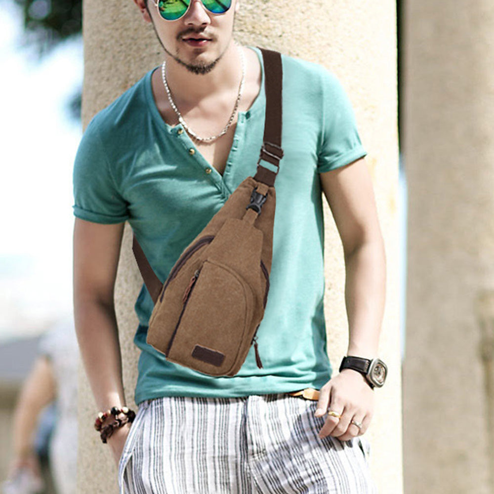 Men's Crossbody Bag Chest Sling Bag for Travel Hiking