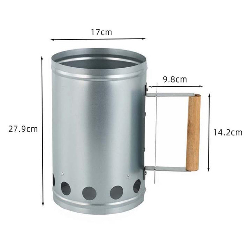 Charcoal Starter Chimney Bucket BBQ Coal Starter for Rapid Fire