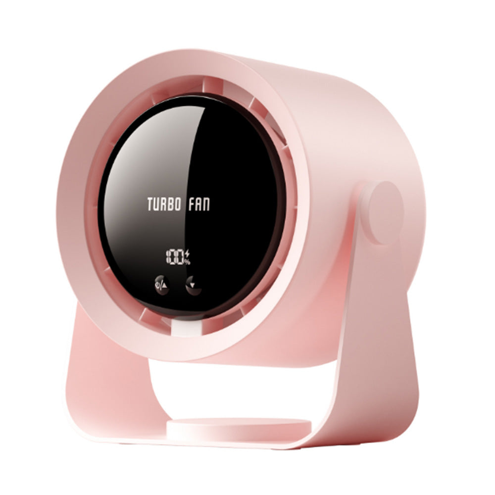 Digital Display Desk Fan Air Circulator Quiet Fan 100 Speeds Adjustable Table Fan for Camping Office Dorm Pink