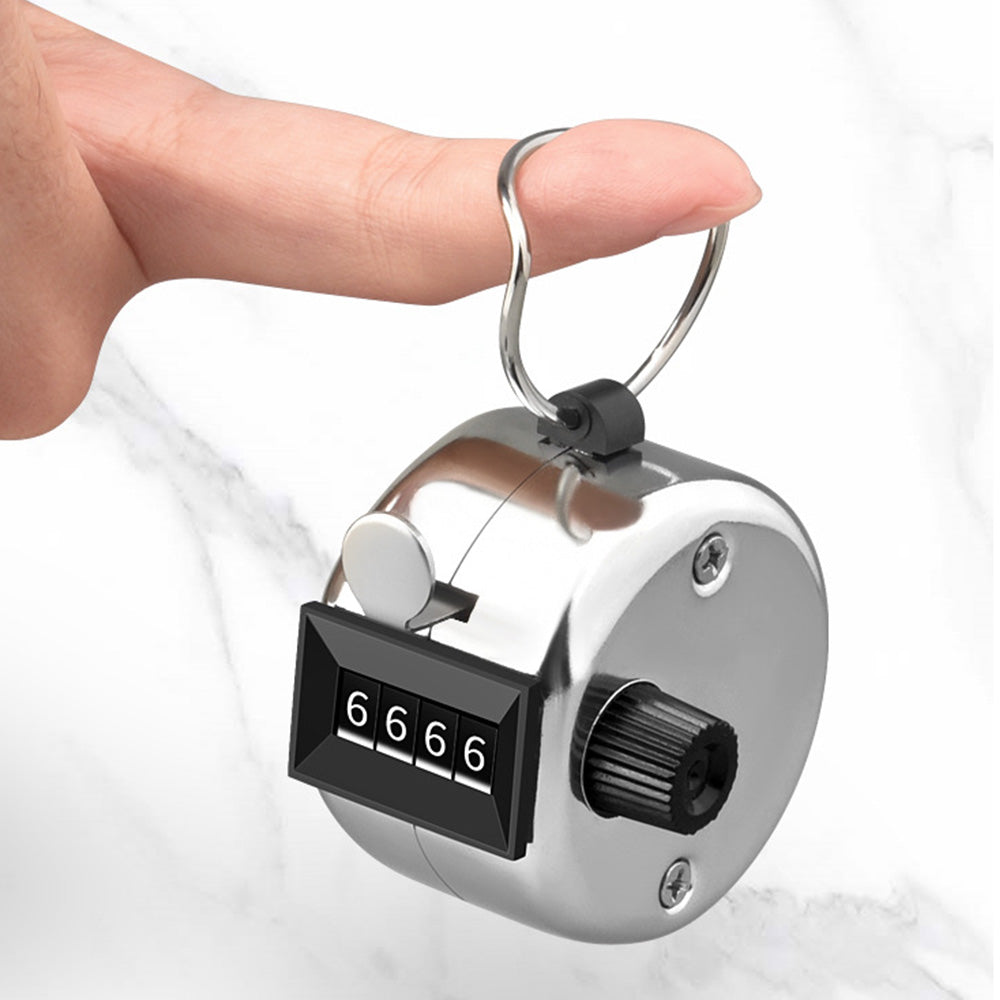 Clicker Counter, Metal Hand Tally Counter Clicker with 4 Digit Display, Pitch Counter for Golf Stroke/Lap/Row/Sports