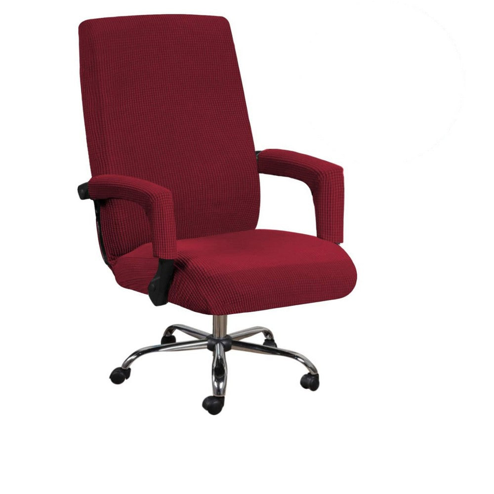 Office Chair Cover with Armrest Covers Stretchable Computer Office Chair Covers -Red