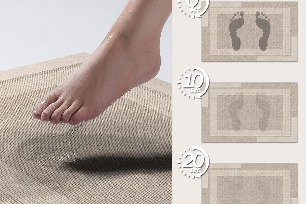 Bathroom Rugs Non Slip Thin Bath Mat Super Absorbent Shower Bath Mats for Bathtub