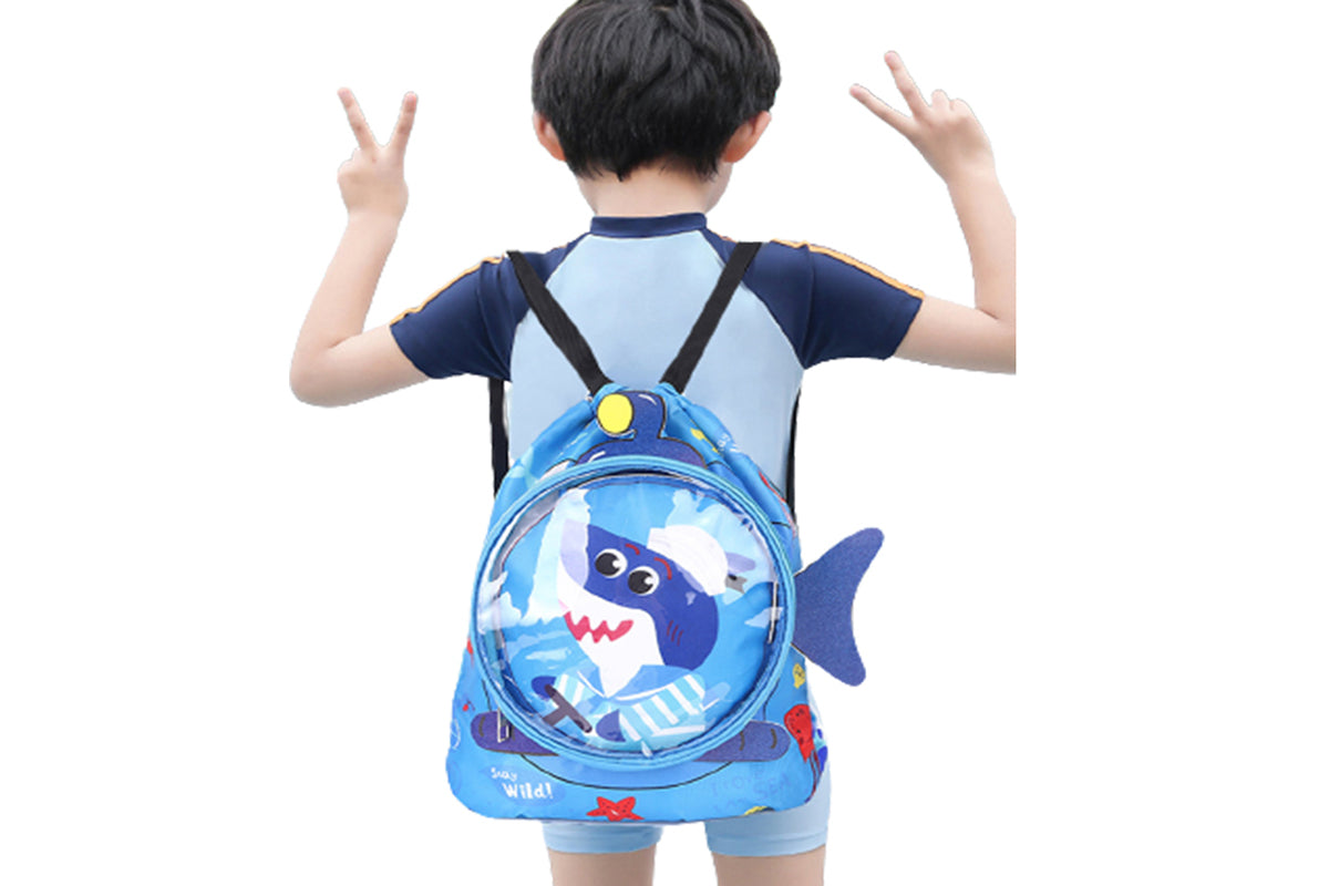 Drawstring Backpack Sports Gym Sack pack Water Resistant String Bag-Blue