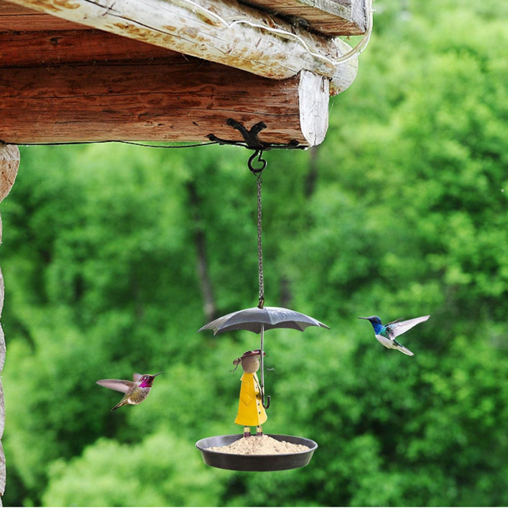 Umbrella Girl Garden Bird Feeder Ornament Hanging Outdoor Decor Home Garden Decor