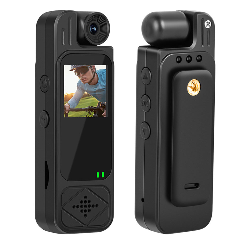 1080P Body Camera Portable Video Recording Cam with 180° Rotating Lens
