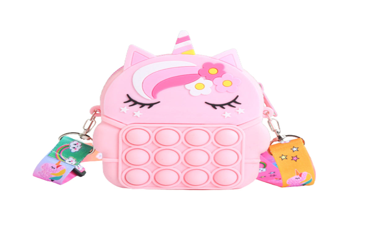 Unicorn Pop Purse for Girl and Women Pop Bag Toy-Pink