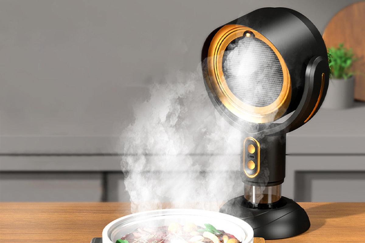 Portable Smoke Purifier Fan Removes Odors Dust Smoke for Cooking and Camping BBQ -BlackGold