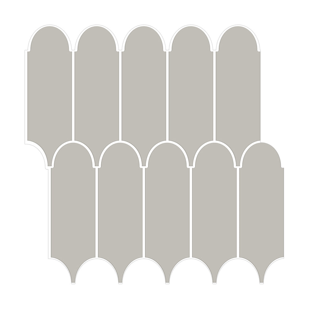 Arch shape Wall Stickers Water Resistant Wallpaper Removable Decal for Kitchen Bathroom -Grey