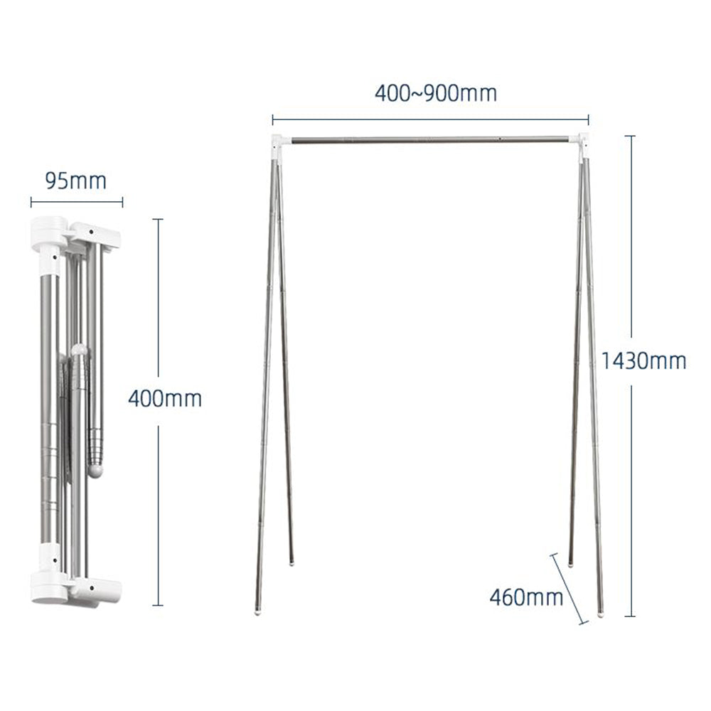 Portable Travel Telescopic Garment Rack Folding Clothes Rack