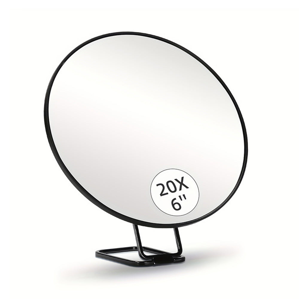Travel Magnifying Makeup Mirror with Adjustable Stand and Suction Cup Black