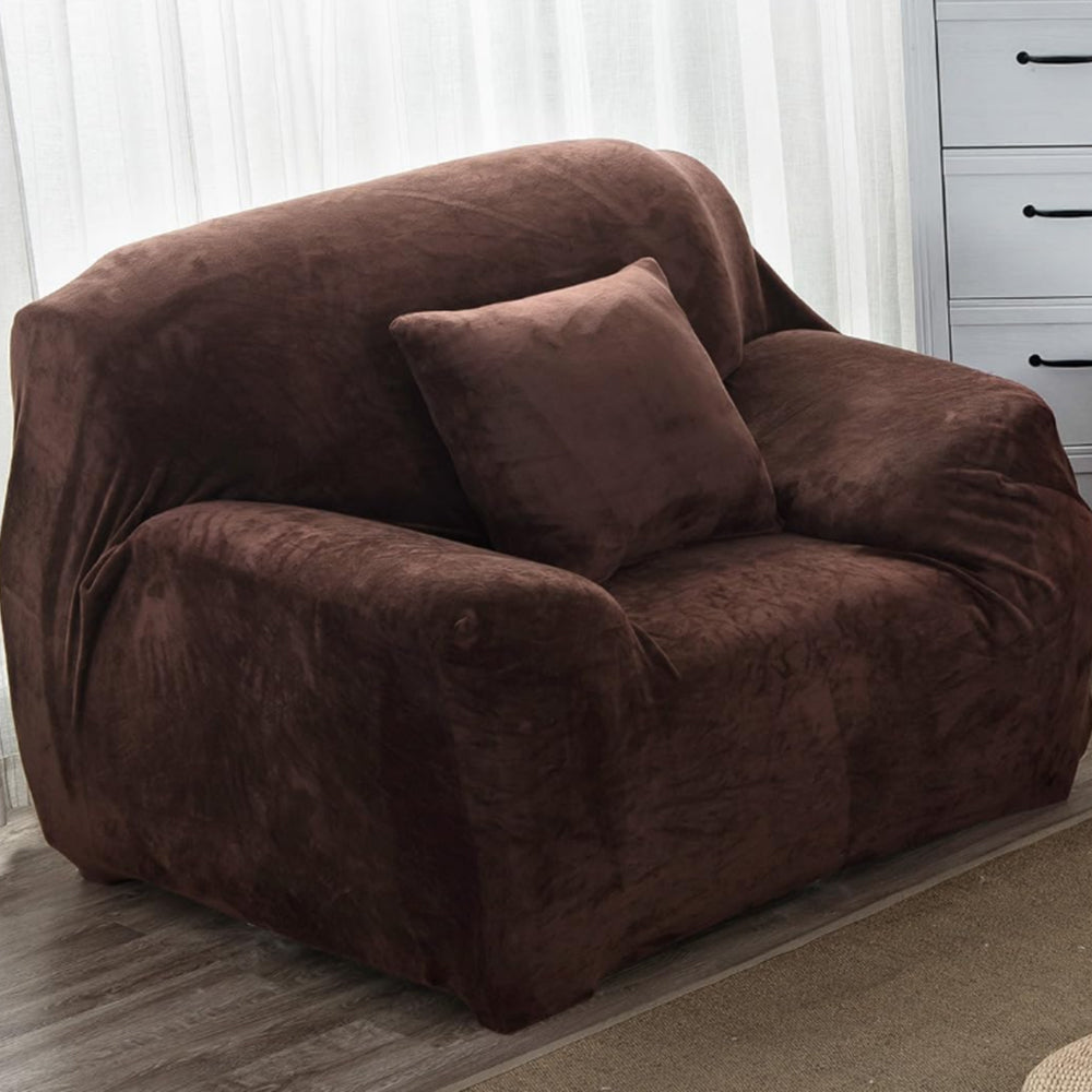Velvet Stretch Sofa Slipcover Sofa Couch Furniture Protector Cover Coffee