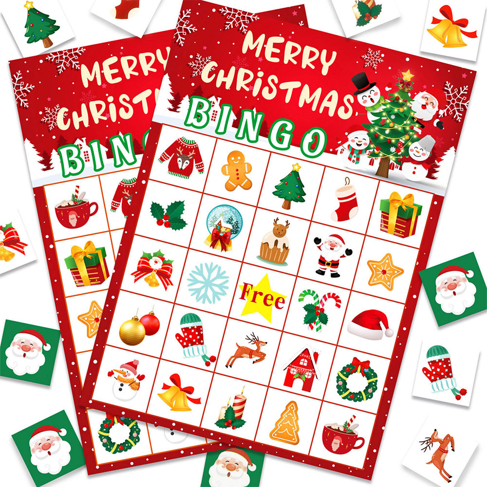 Christmas Bingo Games Set Xmas Party Favors Supplies