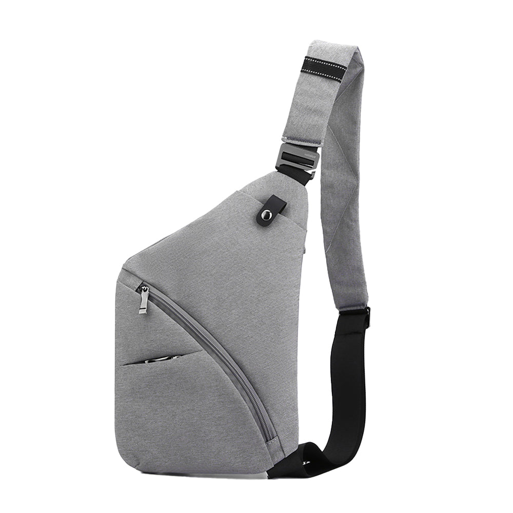 Anti-Theft Travel Right Chest Pack Crossbody Bag Sling Bag for Bicycle Sport Gray