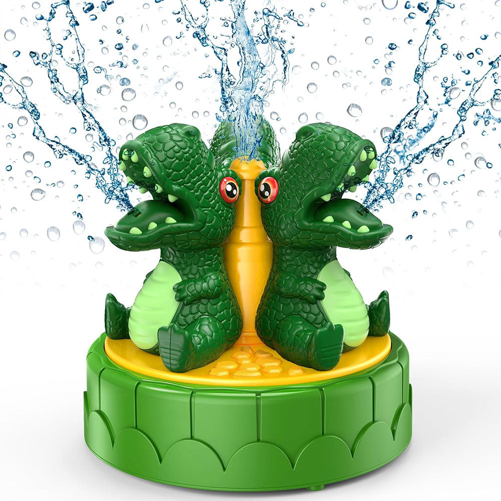 Water Sprinkler for Outdoor Play Water Spraying Toy for Summer Splashing Fun Toy Green Dinosaur