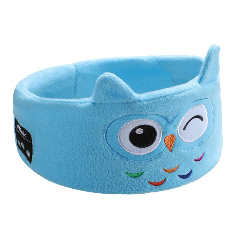 Kids Bluetooth Sleep Eye Mask Travel Wireless Sleeping Music Headband Earphone Blue Owl