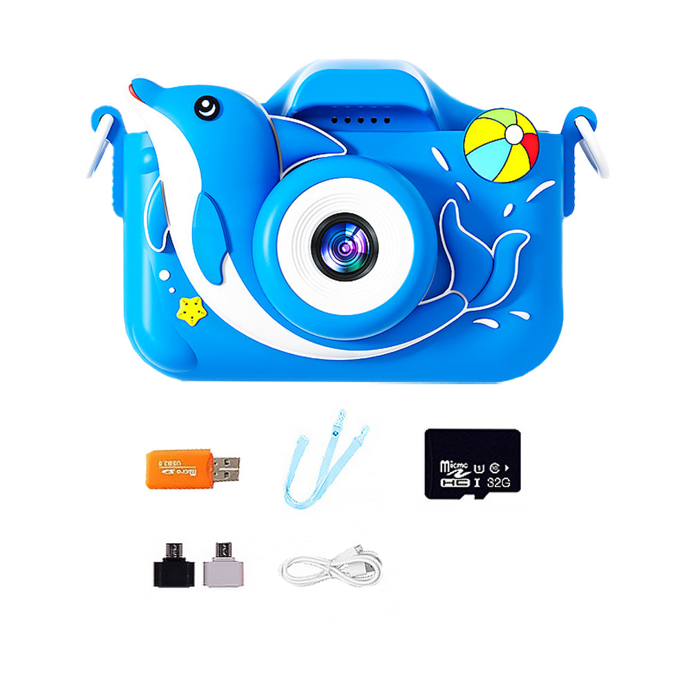 1080P HD Cute Animal Kids Digital Camera Toy Gift with 64G Memory Card Style 2