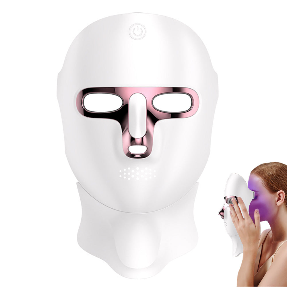 7-Colour LED Therapy Mask USB Rechargeable Facial Light Face and Neck Mask Skin Care Device