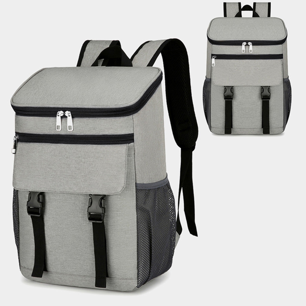 Portable Insulated Backpack Leak Proof Camping Cooler Bag Grey