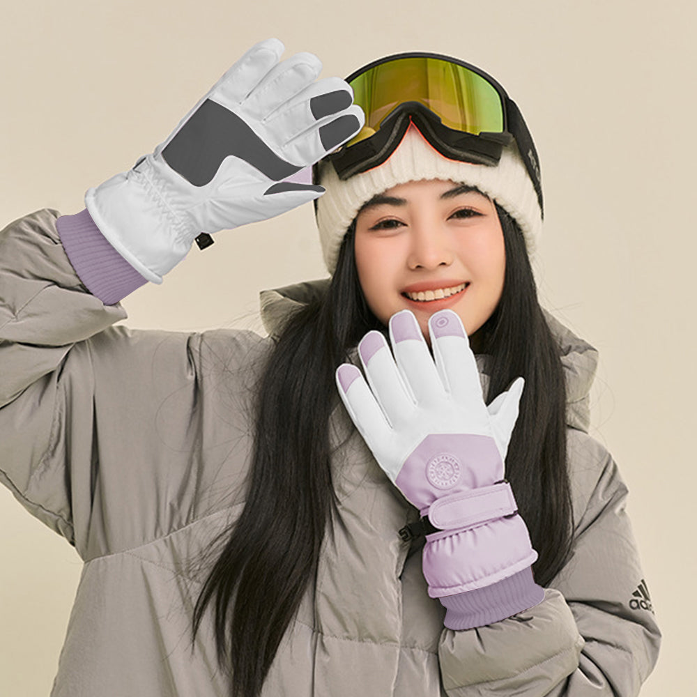 Pair of Warm Plush Touch Screen Winter Ski Gloves Snow Gloves Riding Gloves Dark Gray