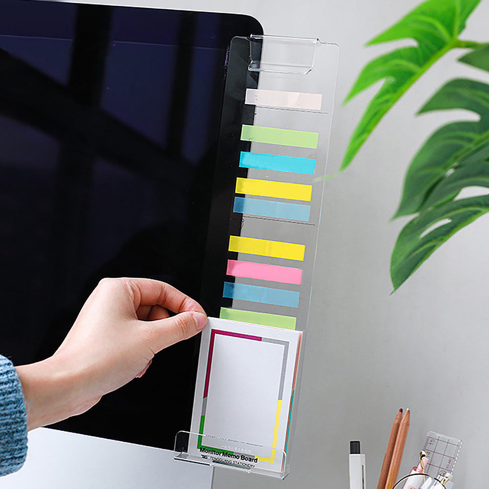 2Pcs Monitor Memo Board Multifunction Sticky Note Holder for Computer Screen