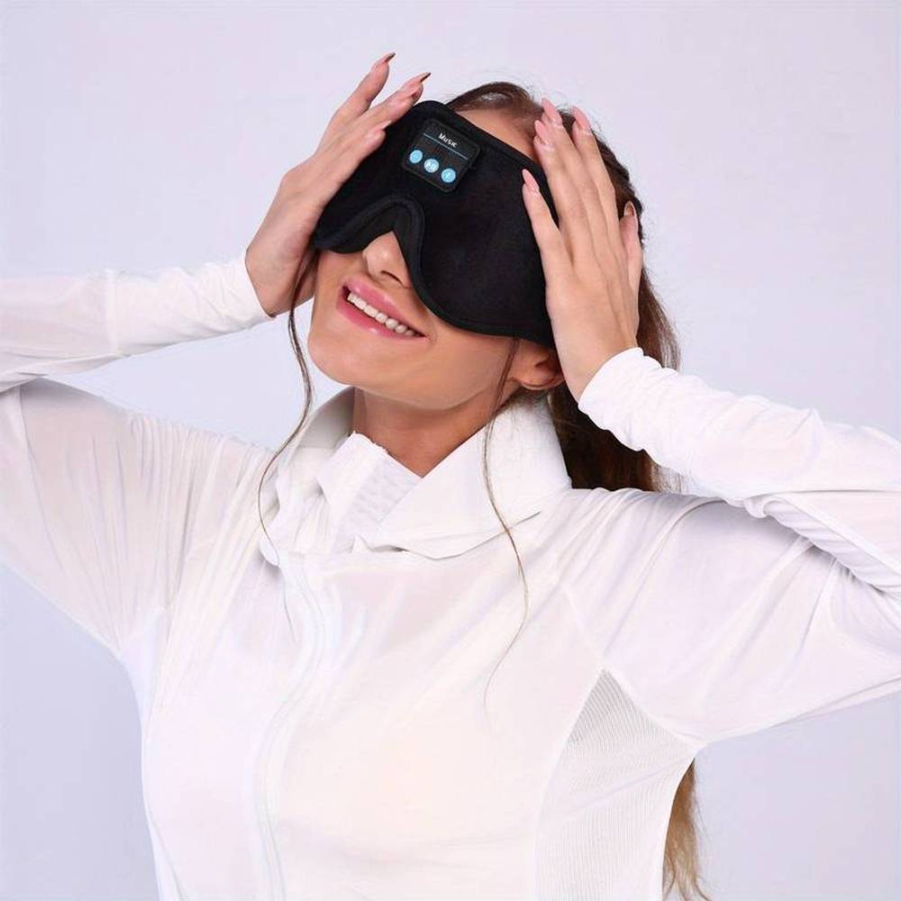 Bluetooth Sleep Mask Wireless Headphone Blackout Music Eye Mask Black