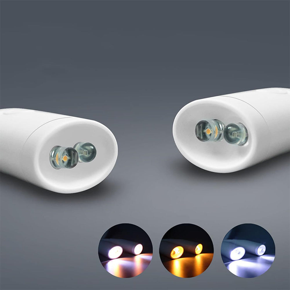 Dimmable LED Neck Reading Light Dual Head Flexible Book Light White