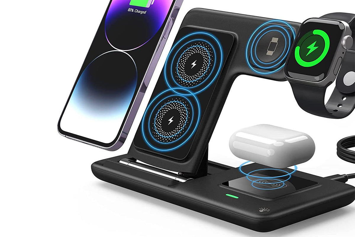 3-in-1 Fast Wireless Charger Stand Charging Station for iPhone Watch AirPods