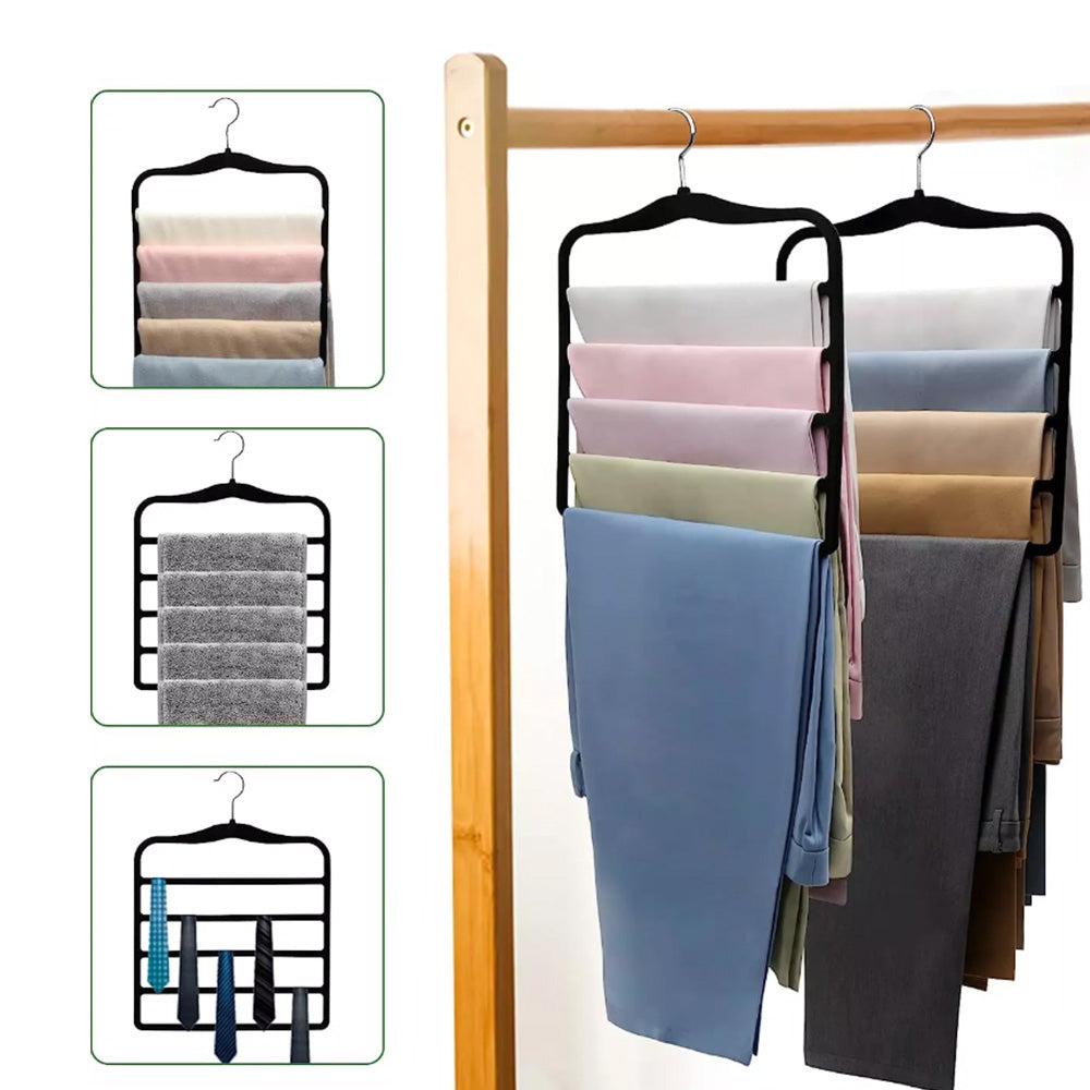 3Pcs 5-Tier Closet Organizers Space-Saving Hangers for Pants Scarf Storage