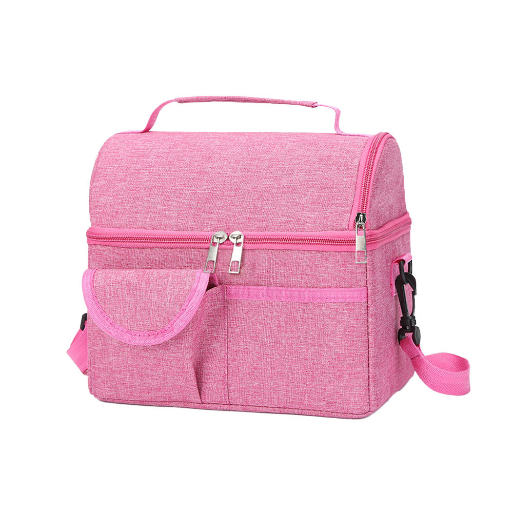 Insulated Lunch Bag Lunch Tote Lunch Box Baby Milk Carrying Bag for Work Picnic Hiking Pink