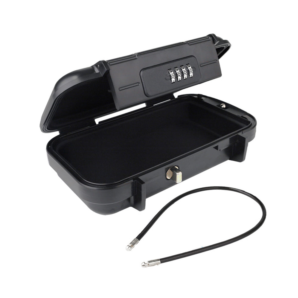 Portable Safe Box Combination Code Security Case LockBox with Removable Chain Black