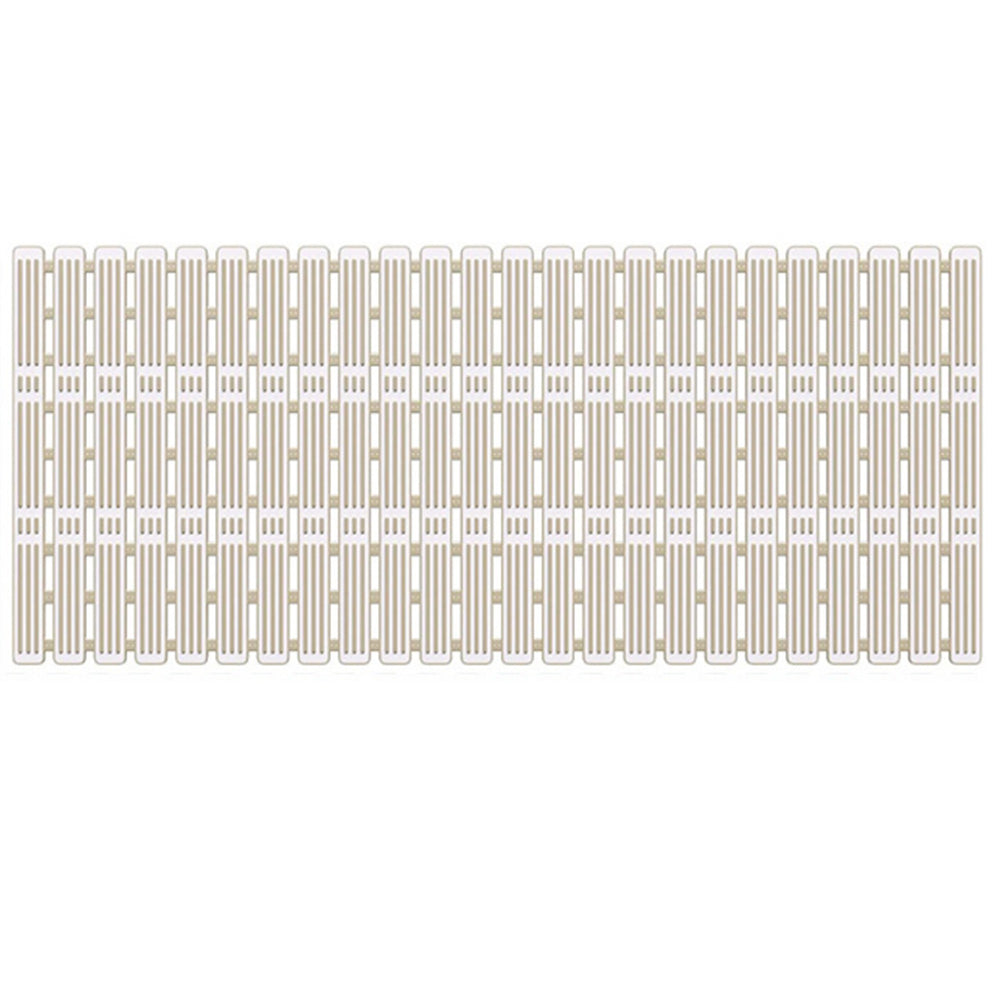 Non-Slip Shower Mat Suction Mounted Bathtub Mat with Drain Holes Beige