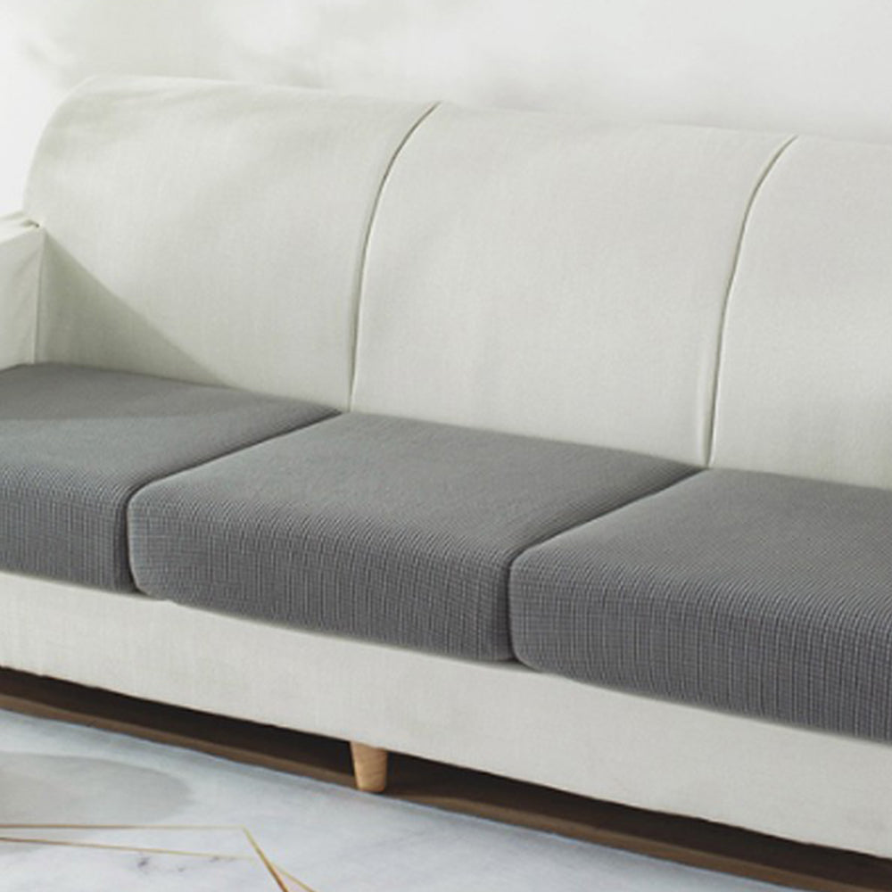 8Pcs Stretch Sofa Seat Cushion Cover Light Gray