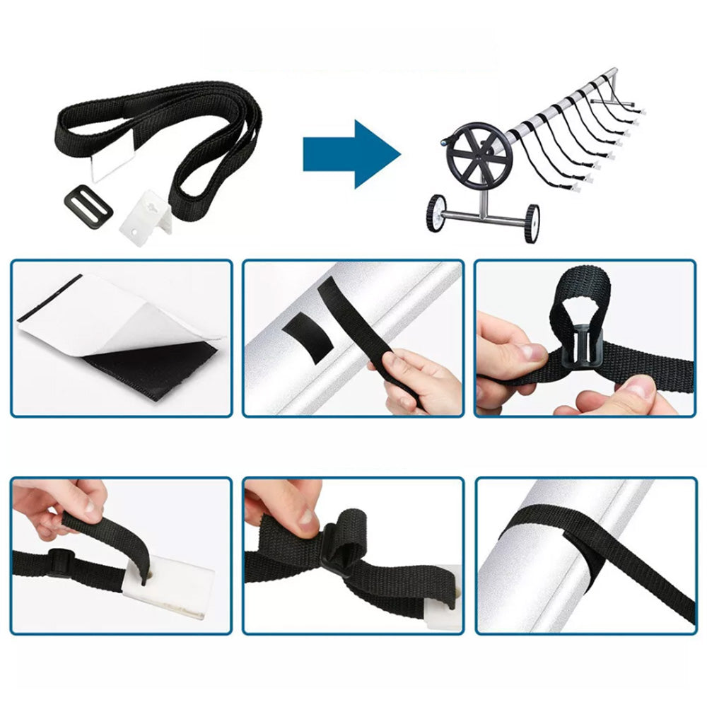 8Pcs Pool Cover Straps Replacement Blanket Reel Clips Solar Cover Attachment Kit