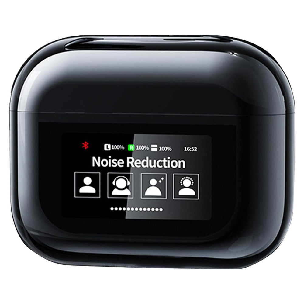 Wireless Bluetooth Earbuds with Multifunctional Touch Screen Charging Case Stereo Sound Headphones Black