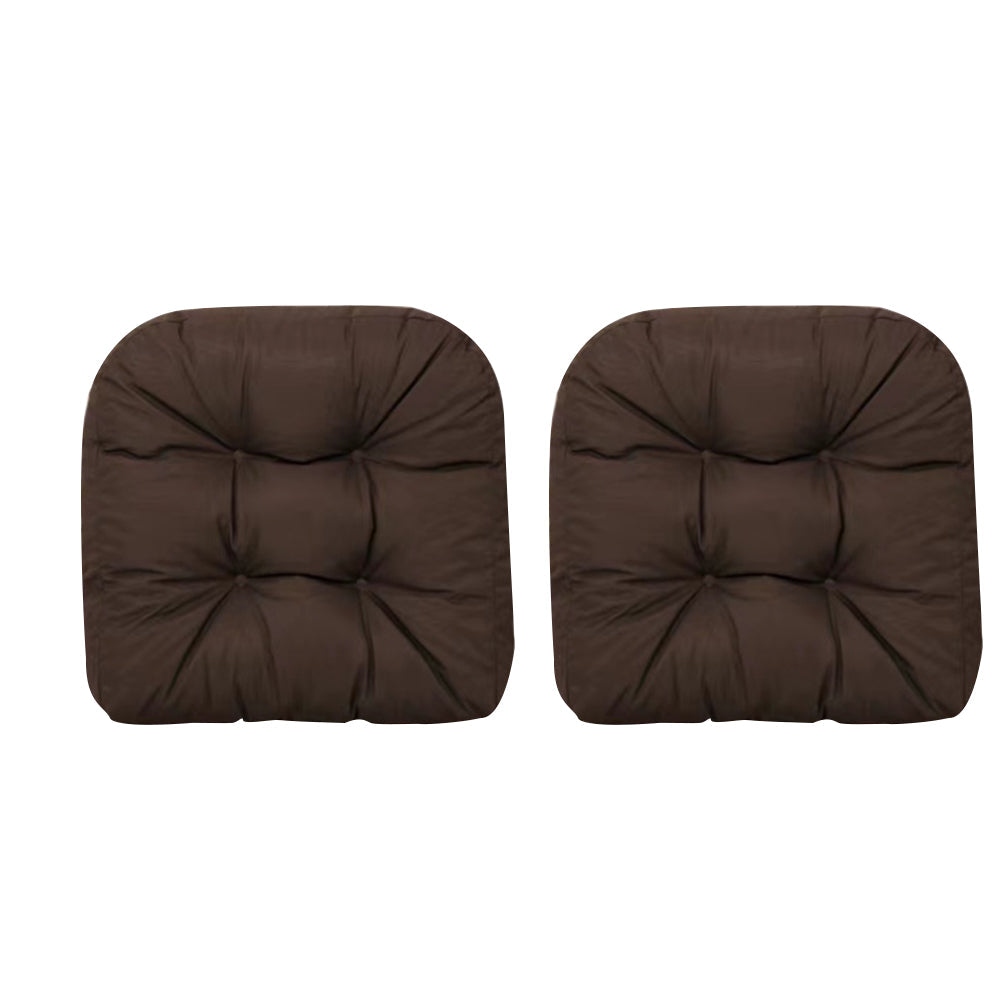 2Pcs Dining Chair Cushions Office Chair Seat Pad Backrest Pad Set Coffee