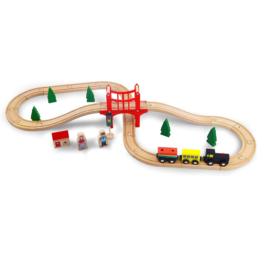 Wooden Train Set with Tracks ¨C Expandable and Changeable for Girls and Boys 6 Years Old Style 1