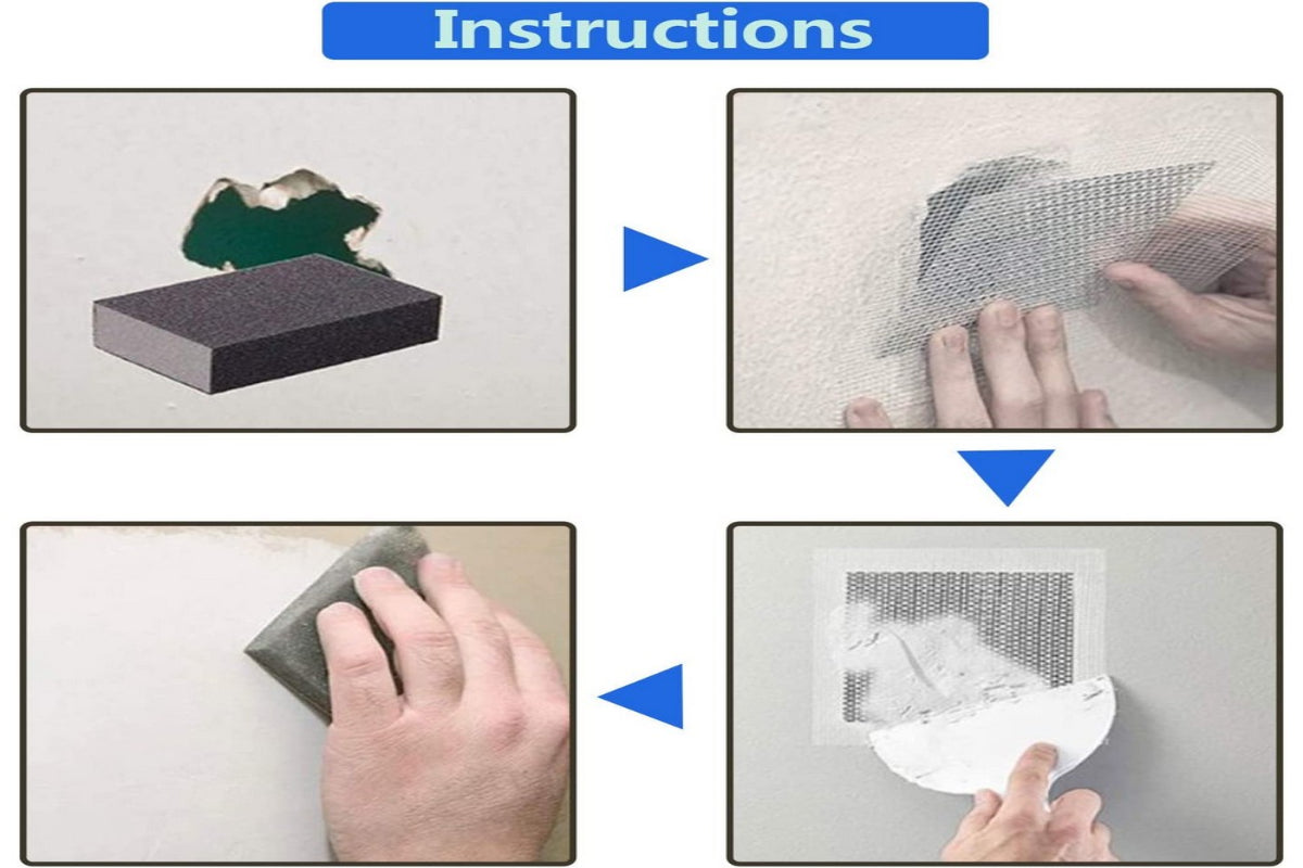 2 Pack Drywall Patch Kit 8 Inch with Self-Adhesive Mesh